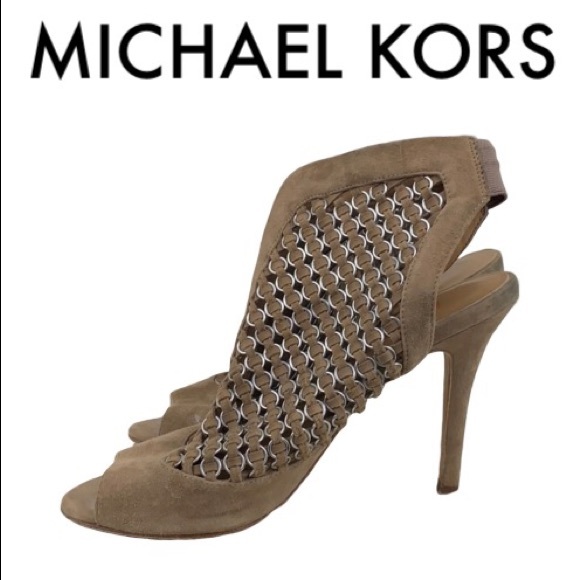 MICHAEL Michael Kors Shoes - MICHAEL KORS TAN SUEDE HEELS SIZE 8.5